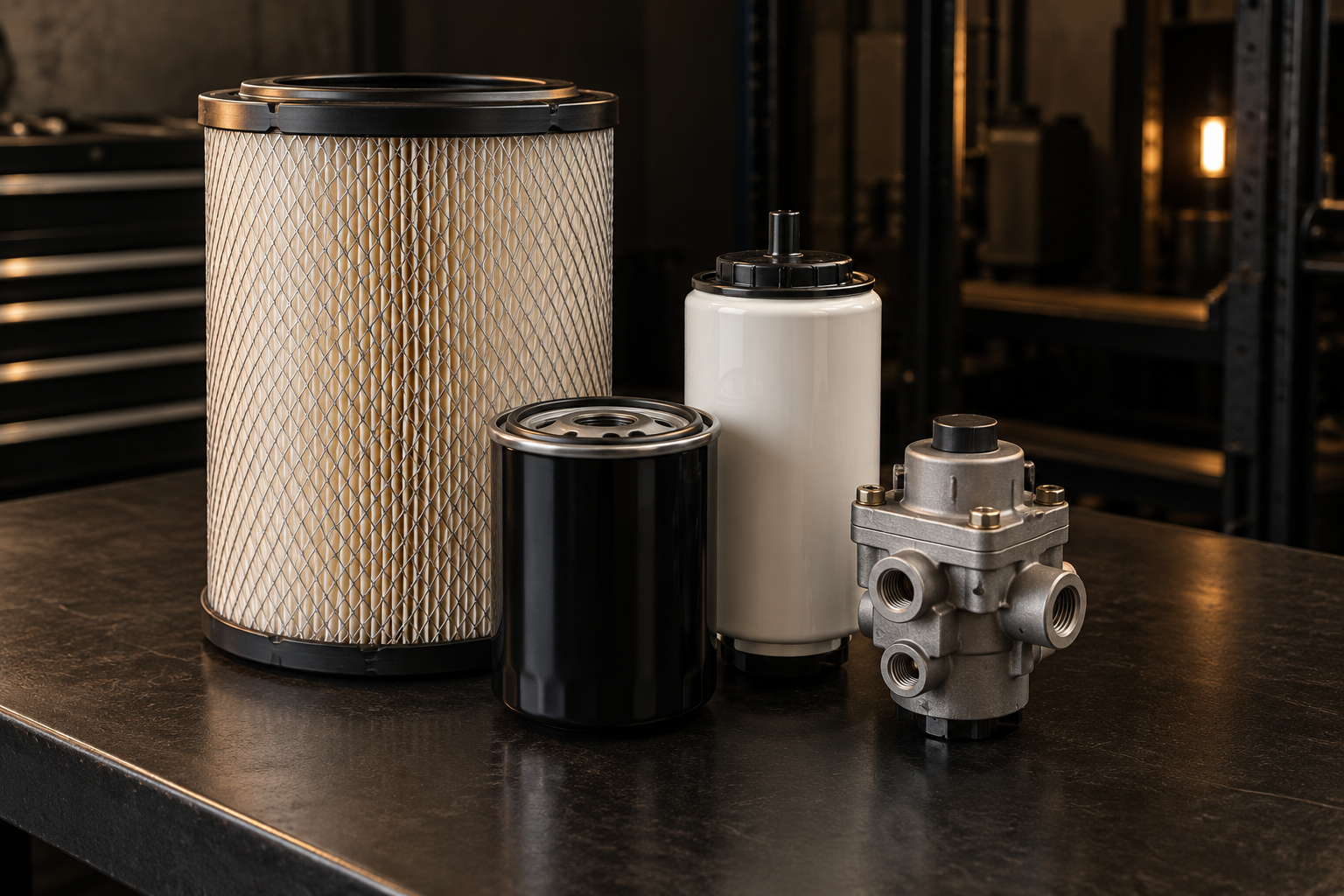 New truck filters and components, illustrative photo